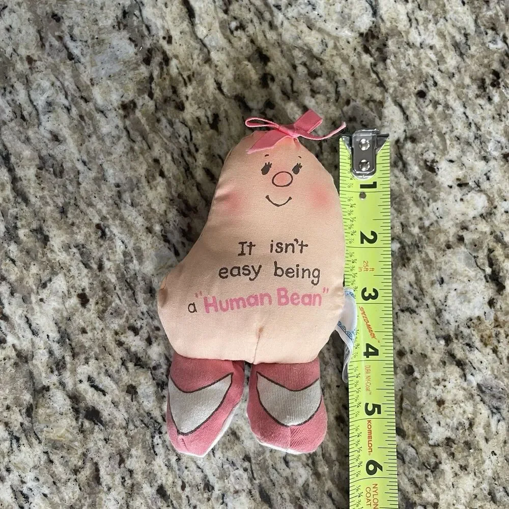 Vintage Human Beans 1980 Plush Pink Bow & Shoes It Isn't Easy Being A Human Bean